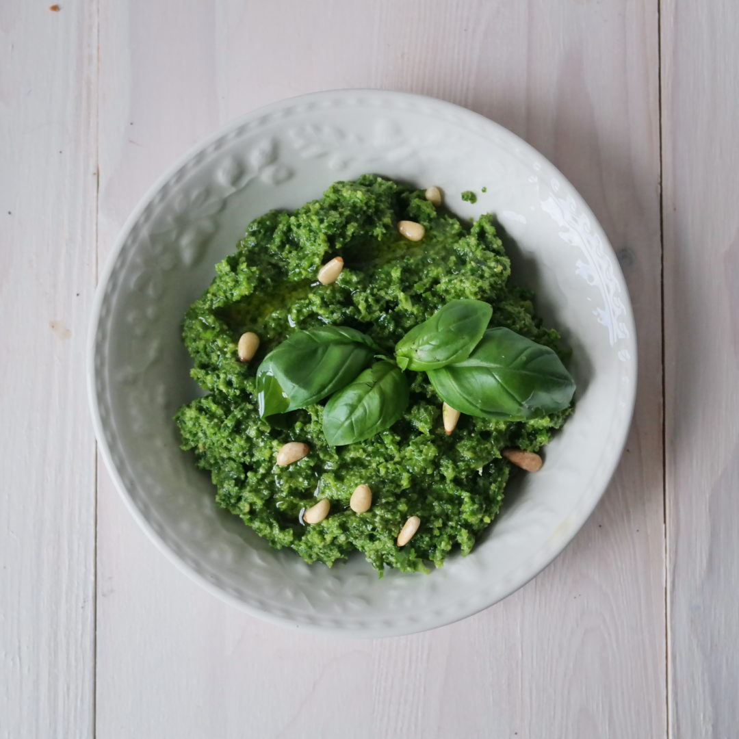 Quick Spring greens pesto